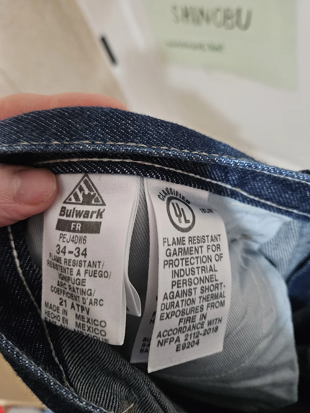 Men's Straight Fit Jeans in Deep Indigo Blue Fire Retardent